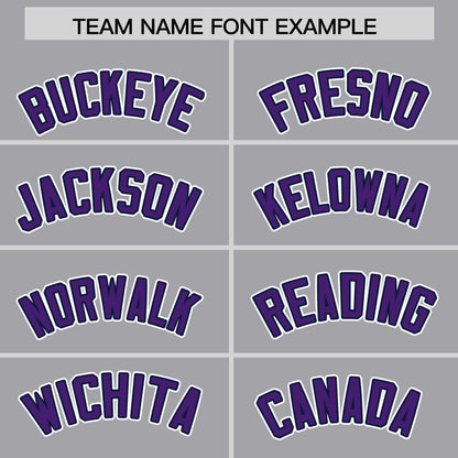 Custom Gray Purple Personalized Phonetic Rhythm Authentic Baseball Jersey