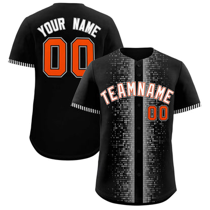 Custom Black Gray Personalized Phonetic Rhythm Authentic Baseball Jersey