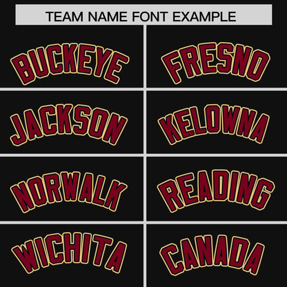 Custom Black Crimson Personalized Phonetic Rhythm Authentic Baseball Jersey