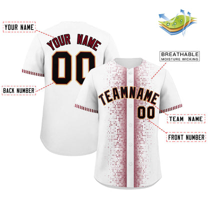 Custom White Crimson Personalized Phonetic Rhythm Authentic Baseball Jersey