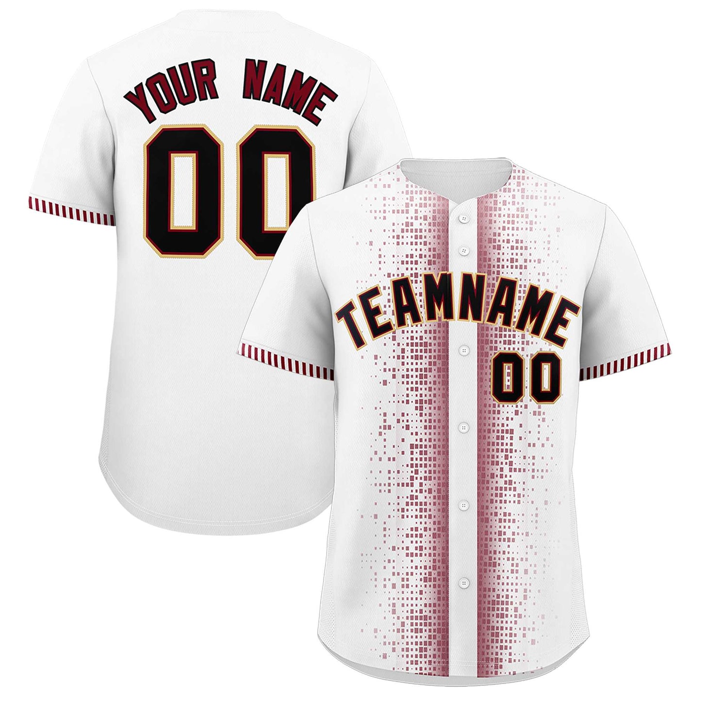 Custom White Crimson Personalized Phonetic Rhythm Authentic Baseball Jersey