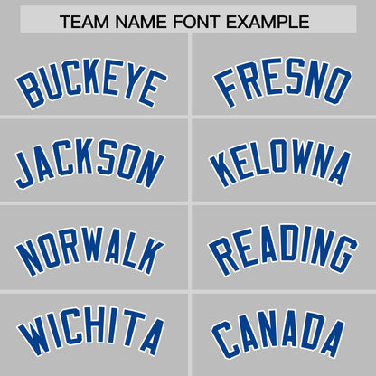 Custom Gray Royal Personalized Phonetic Rhythm Authentic Baseball Jersey