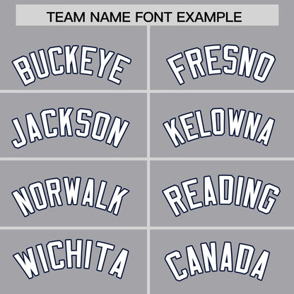 Custom Gray Navy Personalized Phonetic Rhythm Authentic Baseball Jersey