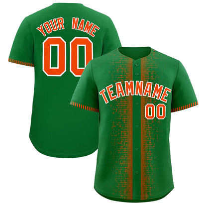 Custom Kelly Green Orange Personalized Phonetic Rhythm Authentic Baseball Jersey