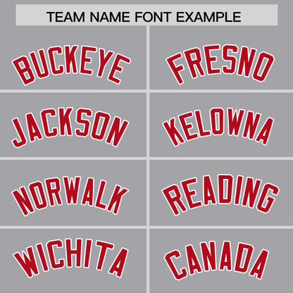 Custom Gray Red Personalized Phonetic Rhythm Authentic Baseball Jersey