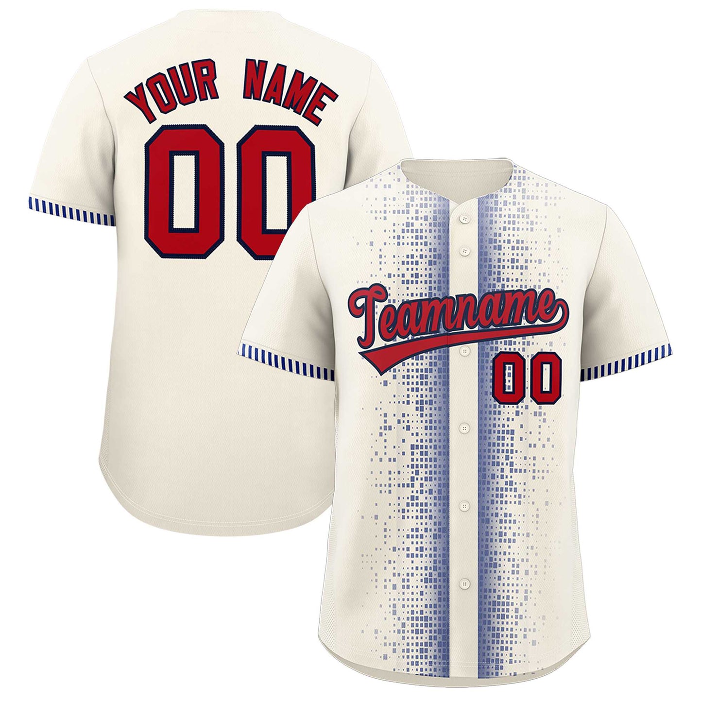 Custom Cream Royal Personalized Phonetic Rhythm Authentic Baseball Jersey