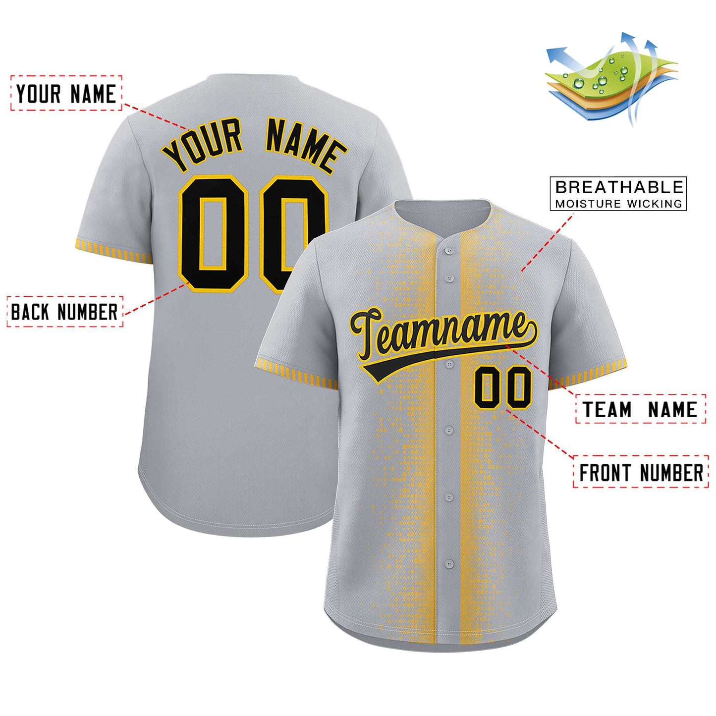 Custom Gray Gold Personalized Phonetic Rhythm Authentic Baseball Jersey