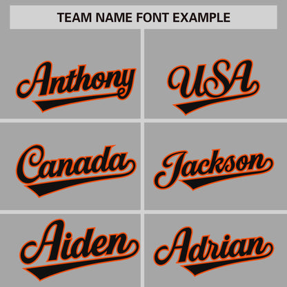 Custom Gray Orange Personalized Phonetic Rhythm Authentic Baseball Jersey