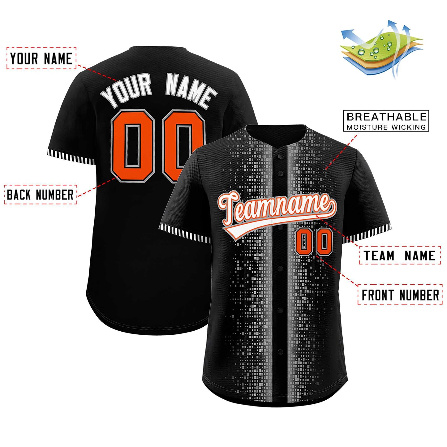 Custom Black Gray Personalized Phonetic Rhythm Authentic Baseball Jersey