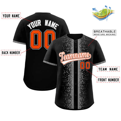 Custom Black Gray Personalized Phonetic Rhythm Authentic Baseball Jersey