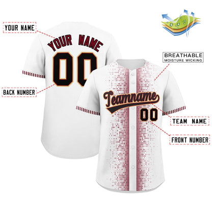 Custom White Crimson Personalized Phonetic Rhythm Authentic Baseball Jersey