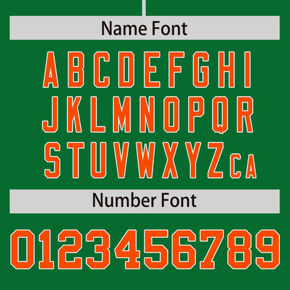 Custom Kelly Green Orange Personalized Phonetic Rhythm Authentic Baseball Jersey