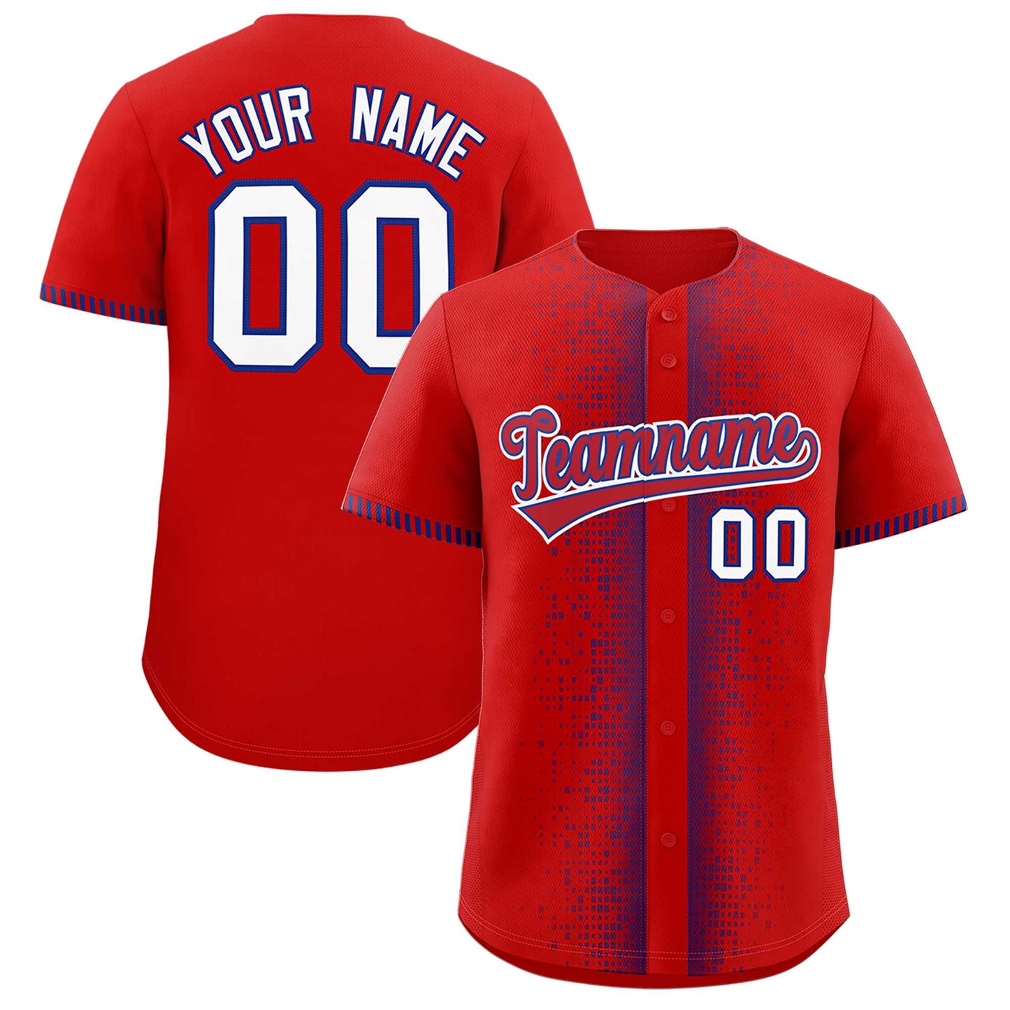 Custom Red Royal Personalized Phonetic Rhythm Authentic Baseball Jersey