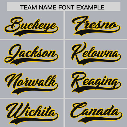 Custom Gray Gold Personalized Phonetic Rhythm Authentic Baseball Jersey