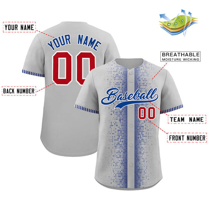 Custom Gray Royal Personalized Phonetic Rhythm Authentic Baseball Jersey