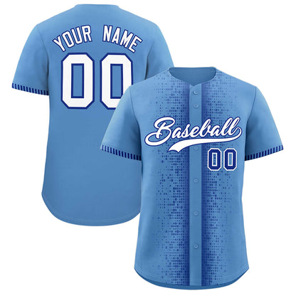 Custom Light Blue Royal Personalized Phonetic Rhythm Authentic Baseball Jersey