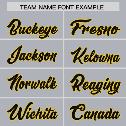 Custom Gray Gold Personalized Phonetic Rhythm Authentic Baseball Jersey