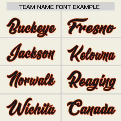 Custom Cream Orange Personalized Phonetic Rhythm Authentic Baseball Jersey