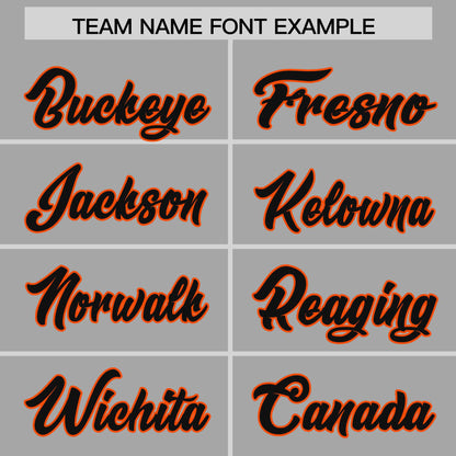 Custom Gray Orange Personalized Phonetic Rhythm Authentic Baseball Jersey