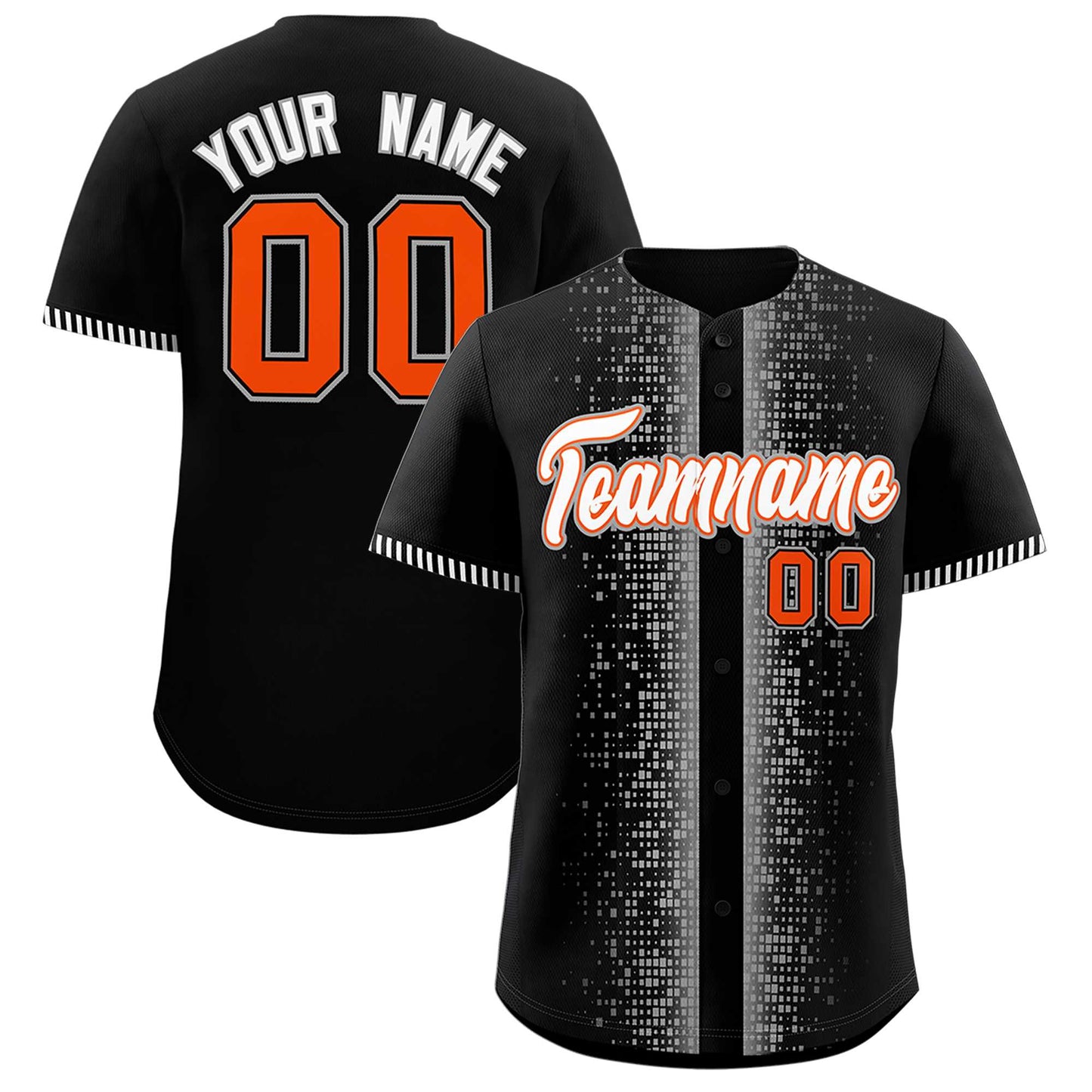 Custom Black Gray Personalized Phonetic Rhythm Authentic Baseball Jersey