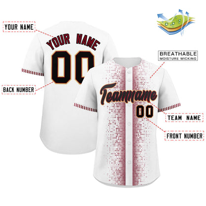 Custom White Crimson Personalized Phonetic Rhythm Authentic Baseball Jersey