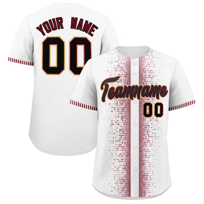 Custom White Crimson Personalized Phonetic Rhythm Authentic Baseball Jersey