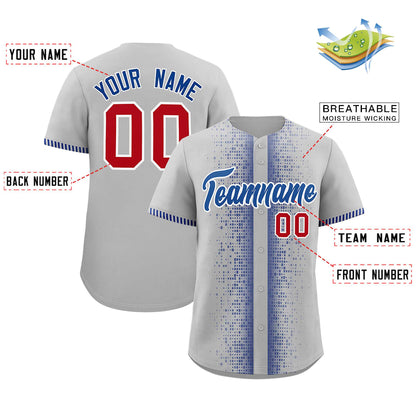 Custom Gray Royal Personalized Phonetic Rhythm Authentic Baseball Jersey