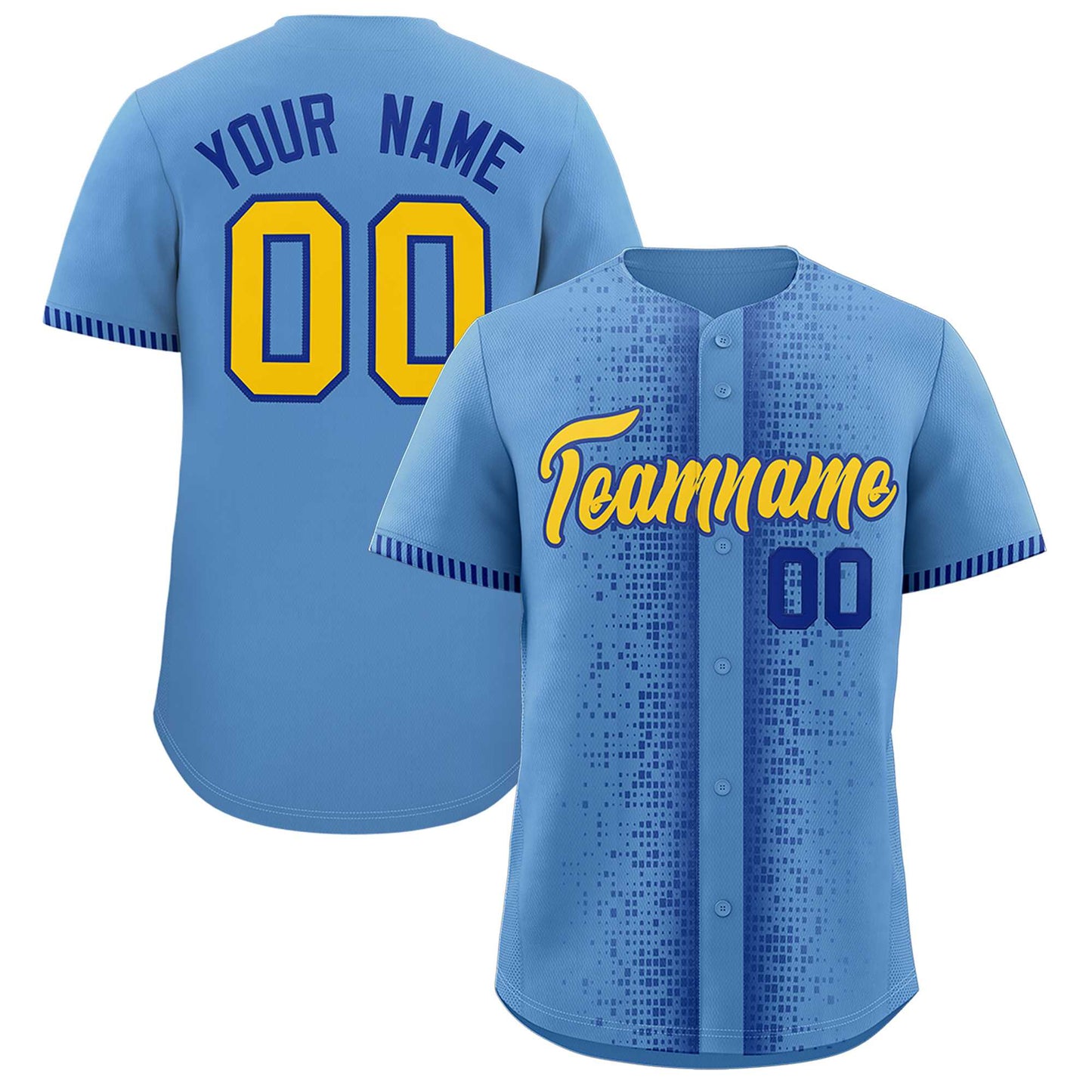 Custom Light Blue Royal Personalized Phonetic Rhythm Authentic Baseball Jersey