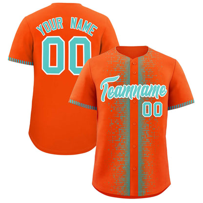 Custom Orange Bright Green Personalized Phonetic Rhythm Authentic Baseball Jersey