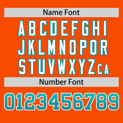 Custom Orange Aqua Personalized Gradient Font And Side Design Authentic Baseball Jersey