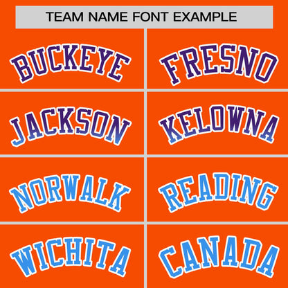 Custom Orange Purple-Powder Blue Personalized Gradient Font And Side Design Authentic Baseball Jersey