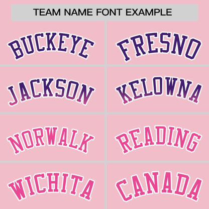 Custom Light Pink Purple-Pink Personalized Gradient Font And Side Design Authentic Baseball Jersey