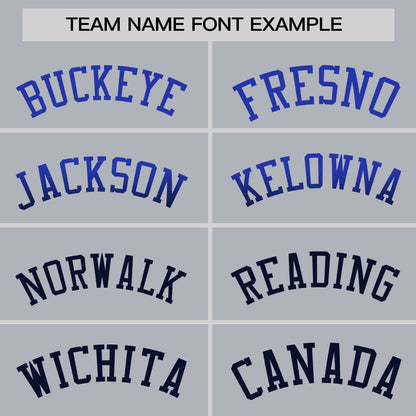 Custom Light Gray Royal-Navy Personalized Gradient Font And Side Design Authentic Baseball Jersey