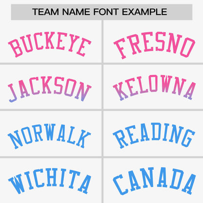 Custom White Pink-Powder Blue Personalized Gradient Font And Side Design Authentic Baseball Jersey