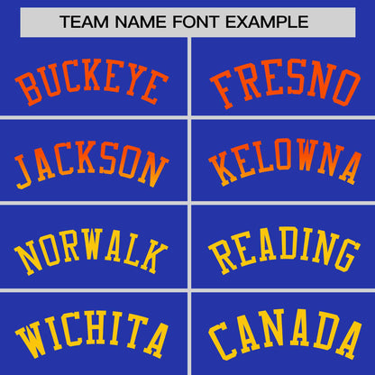 Custom Royal Orange-Gold Personalized Gradient Font And Side Design Authentic Baseball Jersey