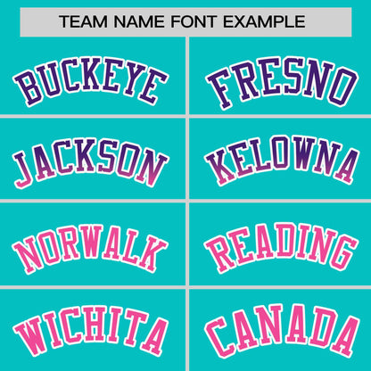 Custom Aqua Purple-Pink Personalized Gradient Font And Side Design Authentic Baseball Jersey