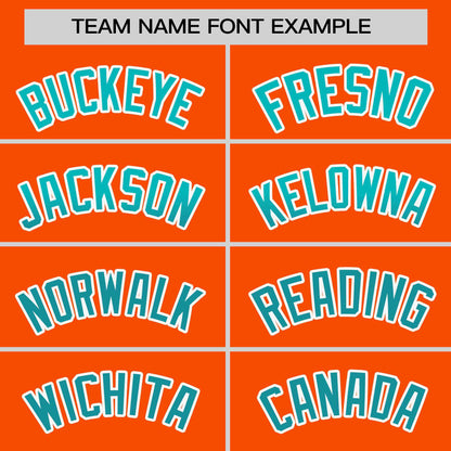 Custom Orange Aqua Personalized Gradient Font And Side Design Authentic Baseball Jersey