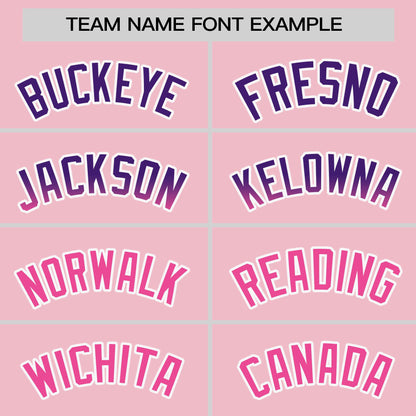 Custom Light Pink Purple-Pink Personalized Gradient Font And Side Design Authentic Baseball Jersey