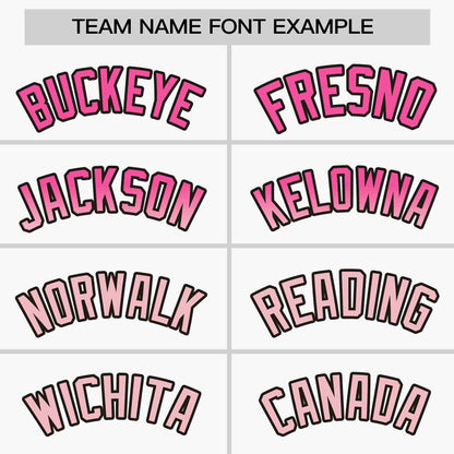 Custom White Pink-Lt Pink Personalized Gradient Font And Side Design Authentic Baseball Jersey