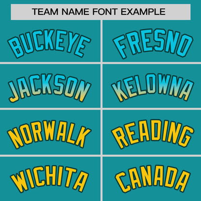 Custom Aqua Sky Blue-Gold Personalized Gradient Font And Side Design Authentic Baseball Jersey