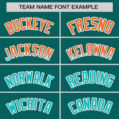 Custom Aqua Orange-Aqua Personalized Gradient Font And Side Design Authentic Baseball Jersey