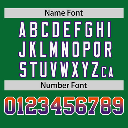 Custom Kelly Green Orange-Purple Personalized Gradient Font And Side Design Authentic Baseball Jersey