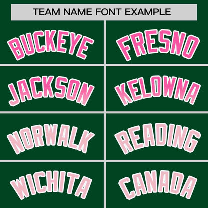 Custom Green Pink-Lt Pink Personalized Gradient Font And Side Design Authentic Baseball Jersey