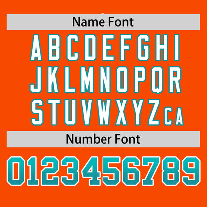 Custom Orange Aqua Personalized Gradient Font And Side Design Authentic Baseball Jersey