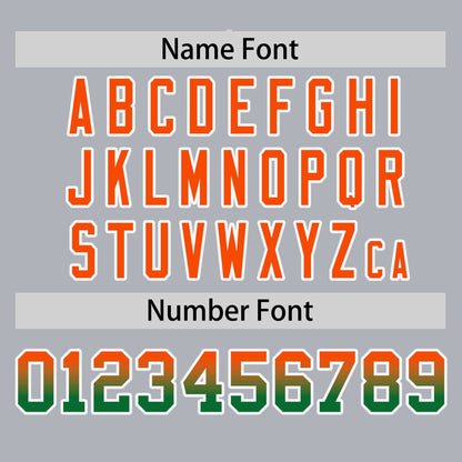 Custom Light Gray Orange-Kelly Green Personalized Gradient Font And Side Design Authentic Baseball Jersey