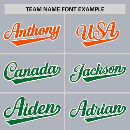 Custom Light Gray Orange-Kelly Green Personalized Gradient Font And Side Design Authentic Baseball Jersey