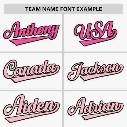 Custom White Pink-Lt Pink Personalized Gradient Font And Side Design Authentic Baseball Jersey