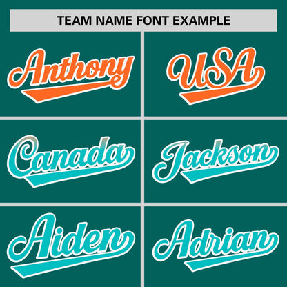 Custom Aqua Orange-Aqua Personalized Gradient Font And Side Design Authentic Baseball Jersey