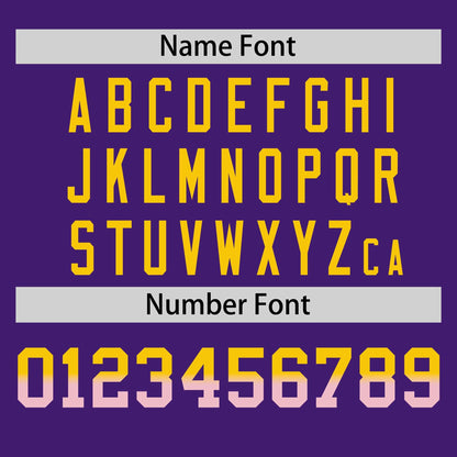 Custom Purple Gold-Lt Pink Personalized Gradient Font And Side Design Authentic Baseball Jersey