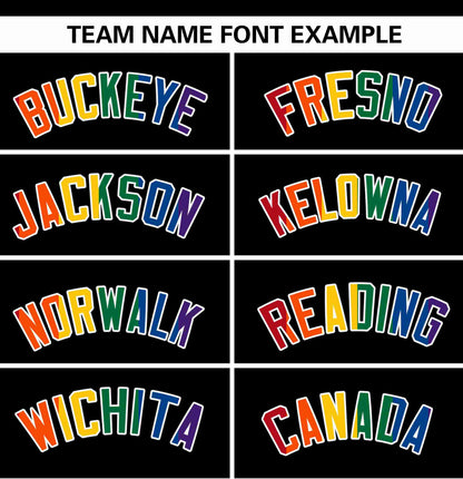 Custom Black LGBT Rainbow For Pride Month Raglan Sleeves Authentic Baseball Jersey